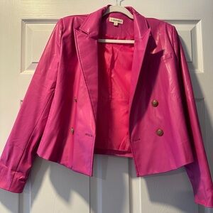 Eesome Vibrant Pink Leather Jacket new without tags